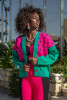 Watermelon short zipped cardigan F1661 color Green