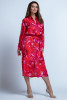 Shirt dress midi made of viscose F1694 color RED