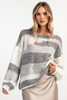 Kolorowy casualowy sweter z wełny F1895 color Grey