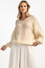 Sweter z wełny z dekoltem w serek F1896 color Beige