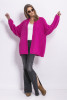 Loose-fit cardigan with delicate lace F763 pink