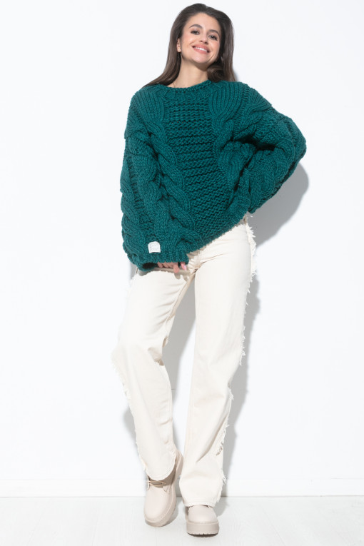 Sweter z grubymi warkoczami CHUNKY KNIT F780 eden