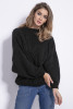 Oversized Aran pattern sweater F840 black