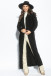 Long braided knit cardigan with hood, F1080 black