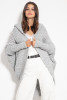 Hooded poncho cardigan, F1072 grey