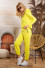 Hooded sweatshirt and trousers with prints F1076 yellow