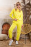 Hooded sweatshirt and trousers with prints F1076 yellow