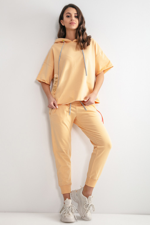 Loose set: hoodie and sweatpants F1172 banana