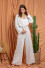 Knitted elegant summer set pants and tied sweater F1214 white