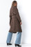 Long woolen cardigan with decorative chunky knit F1261 espresso