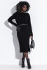 Woolen dress with a fitted cut F1353 black