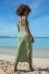 Summer shiny dress with straps F1459 peridot