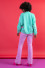 Colorful oversized cotton cardigan F1645 mint