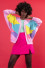 Colorful oversized cotton cardigan F1645 babypink