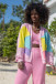 Colorful oversized cotton cardigan F1645 babypink