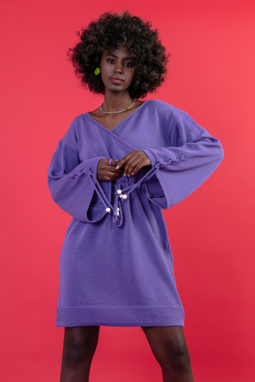 Boho style wrap dresses F1647 purple