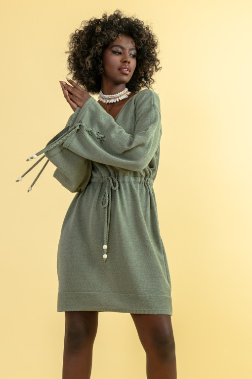 Boho style wrap dresses F1647 olive