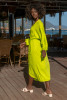 Wrap-style midi dress with a belt F1687 lime