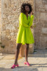 Short wrap dress made of viscose F1693 lime