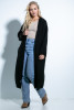 Long, straight cardigan F1720 black