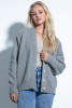 Classic, simple woolen cardigan buttoned with buttons F1710 grey