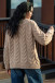 Warm sweater with a cable knit neckline F1747 carmel