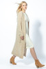 The classic cardigan made from undyed alpaca wool and Maco cotton F1744 beige