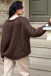 CLASSIC SWEATER MADE FROM UNDYED ALPACA WOOL AND MACO COTTON F1743 espresso