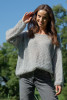 Classic sweater made from baby alpaca wool F1731 grey