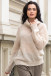 SEAMLESS OVERSIZED SWEATER WITH TURTLENECK AND ROLLED CUFFS MADE FROM ALPACA WOOL F1750 beige