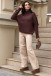 SEAMLESS OVERSIZED SWEATER WITH TURTLENECK AND ROLLED CUFFS MADE FROM ALPACA WOOL F1750 choco