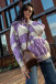 Warm, colorful cable-knit sweater F1752 purple