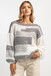 Kolorowy casualowy sweter z wełny F1895 grey